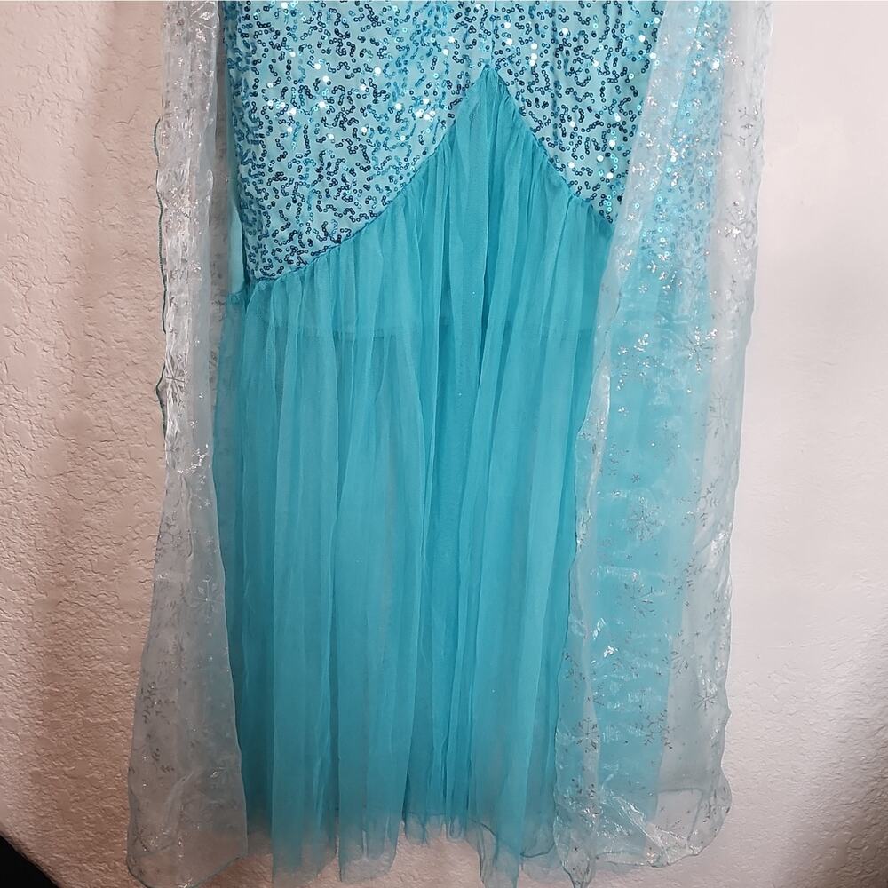 Leg Avenue Blue Sequin Long Sleeve Princess Elsa Frozen Costume Dress, Size M - Picture 4 of 14